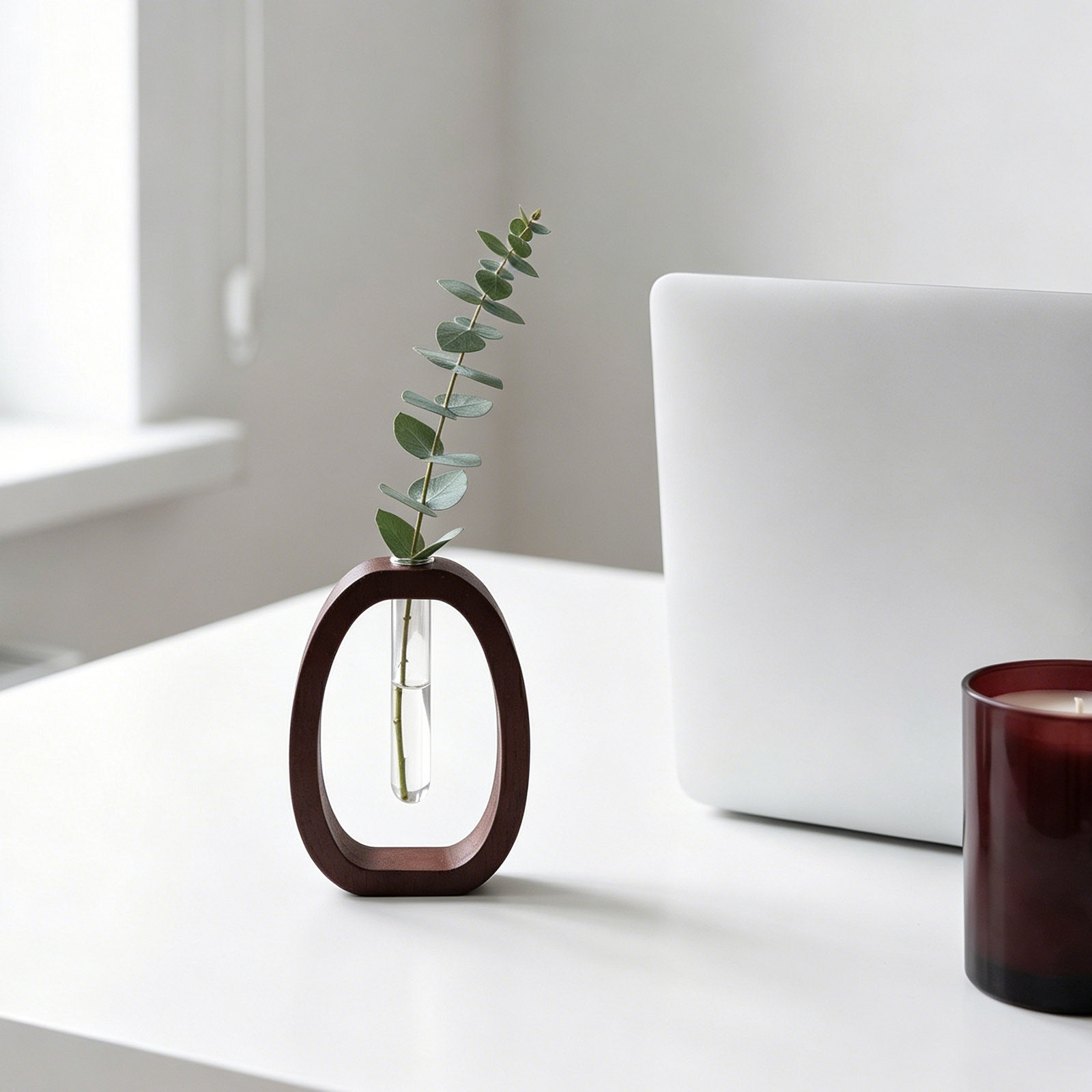 Wood Frame Glass Vase Rustic B - Propagation Station Vase 评论和价格